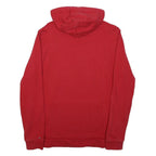TOMMY HILFIGER Mens Red Cotton Blend Hoodie L Logo Patch Pullover Sweatshirt