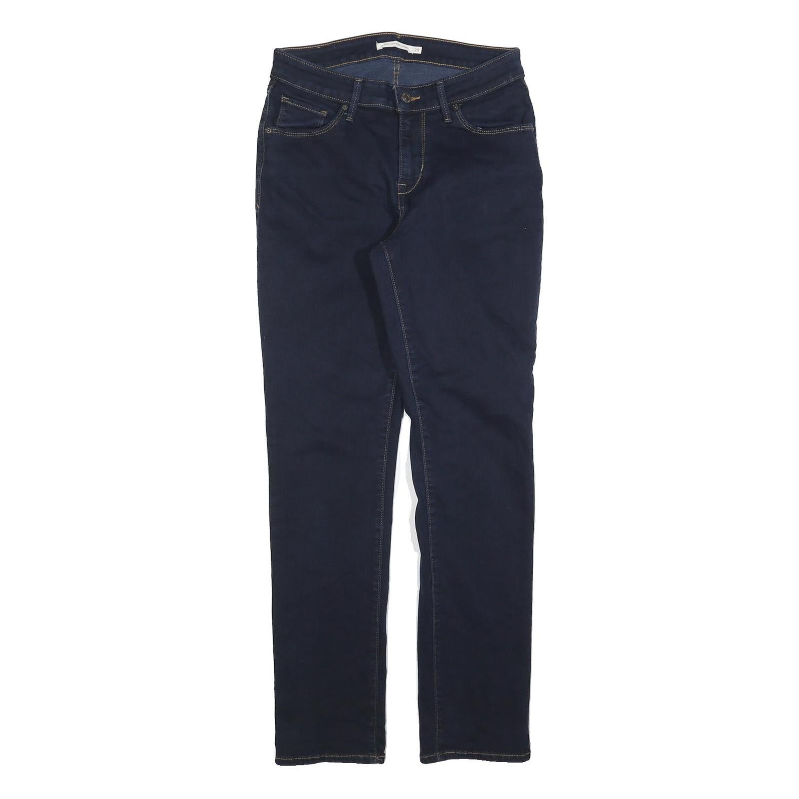 LEVI'S Womens Slim Dark Blue Denim Slim Jeans W29 L30 Stylish Classic Zip