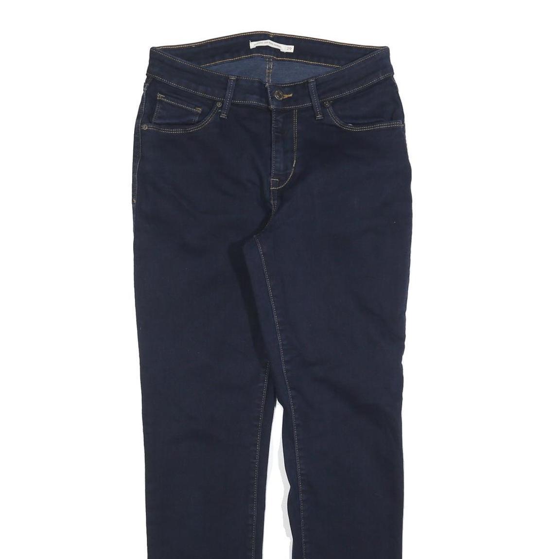 LEVI'S Womens Slim Dark Blue Denim Slim Jeans W29 L30 Stylish Classic Zip