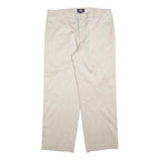 DOCKERS Mens Cotton Blend Beige Relaxed Straight Trousers W36 L29 Classic Fit