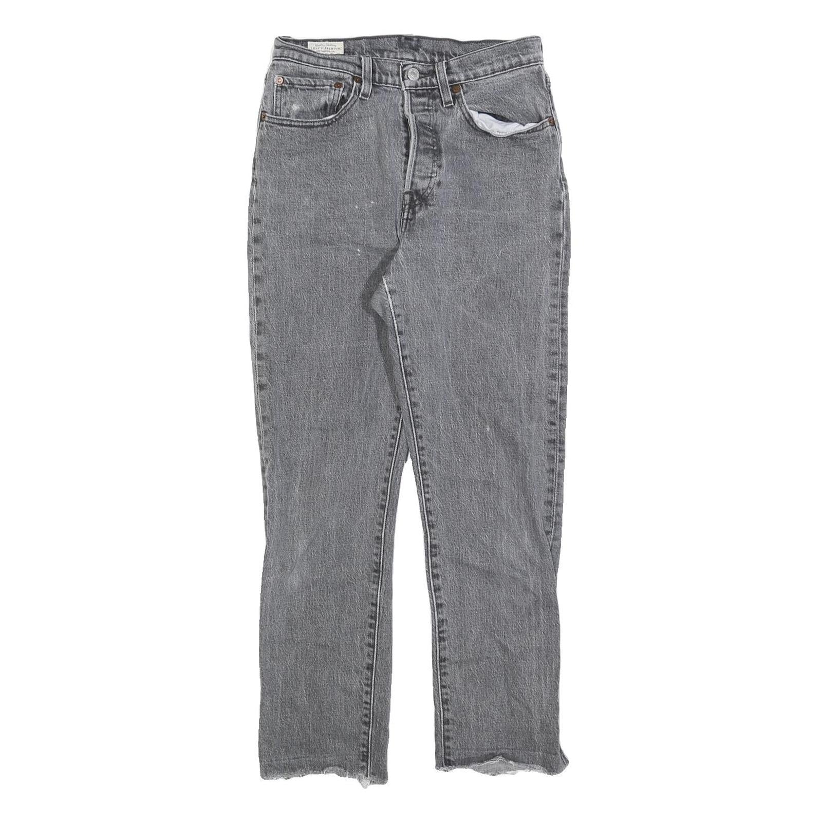 LEVI'S 501 BIG E Womens Jeans Grey Regular Straight Denim Medium W26 L25 Button