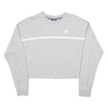 NIKE Womens Grey Crew Neck M Cotton Blend Sweatshirt Long Sleeve Casual