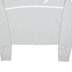 NIKE Womens Grey Crew Neck M Cotton Blend Sweatshirt Long Sleeve Casual