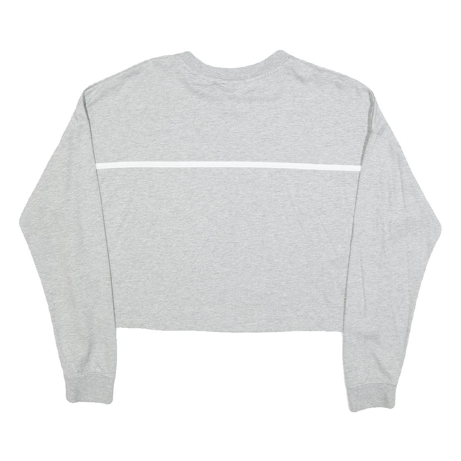 NIKE Womens Grey Crew Neck M Cotton Blend Sweatshirt Long Sleeve Casual