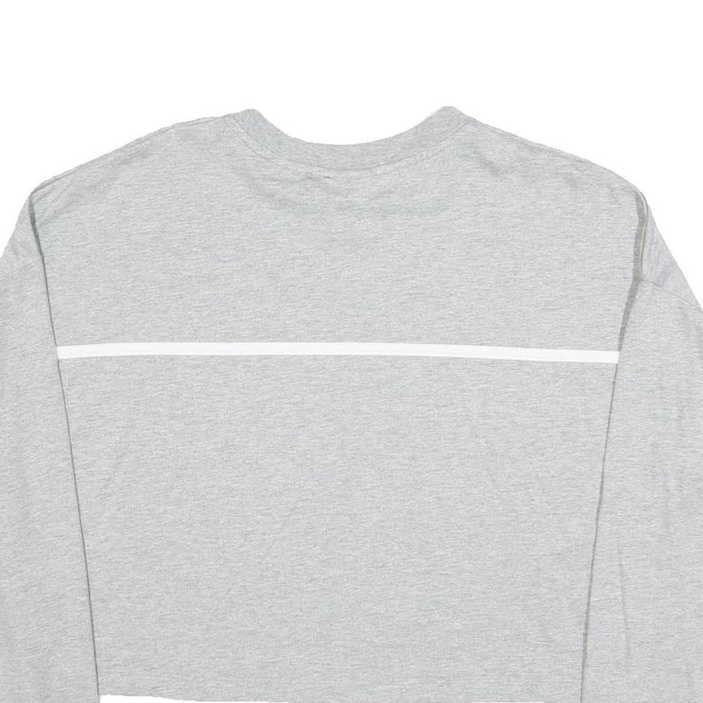 NIKE Womens Grey Crew Neck M Cotton Blend Sweatshirt Long Sleeve Casual