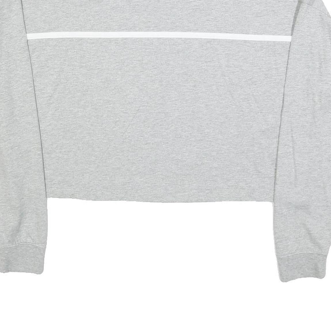 NIKE Womens Grey Crew Neck M Cotton Blend Sweatshirt Long Sleeve Casual