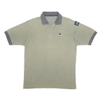 ADIDAS Mens Beige & Grey Basic Polo Shirt L Cotton Blend Stripe Collar Casual