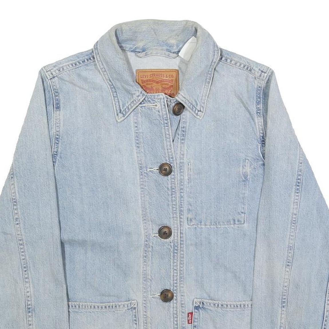 LEVI'S Womens Blue Denim Jacket XS Cotton Button Closure Classic Fit Plain