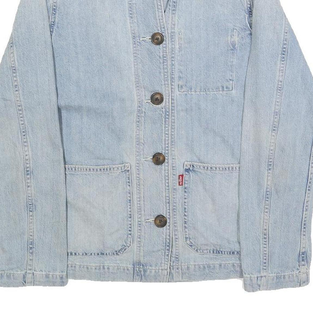 LEVI'S Womens Blue Denim Jacket XS Cotton Button Closure Classic Fit Plain