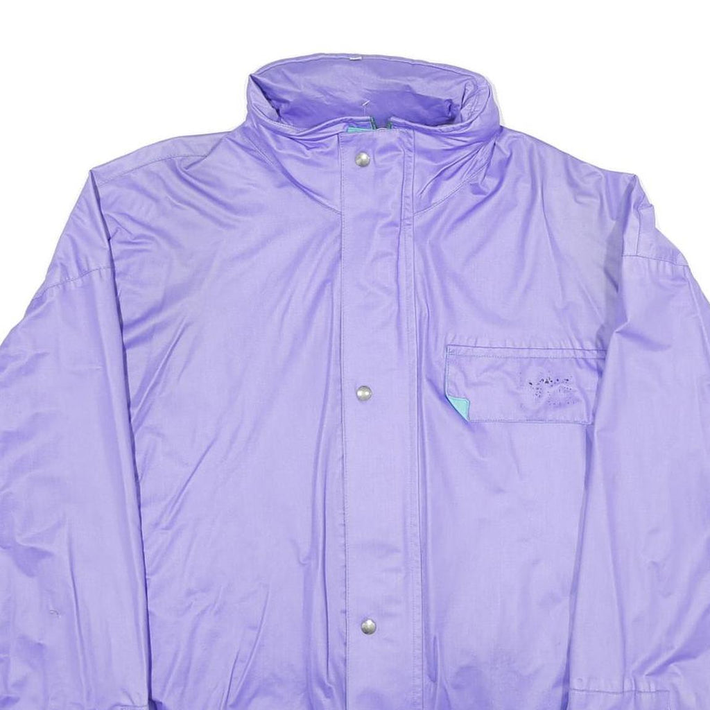 Mens Purple Nylon Zip Jacket L Outerwear Regular Fit Lightweight Pocketed