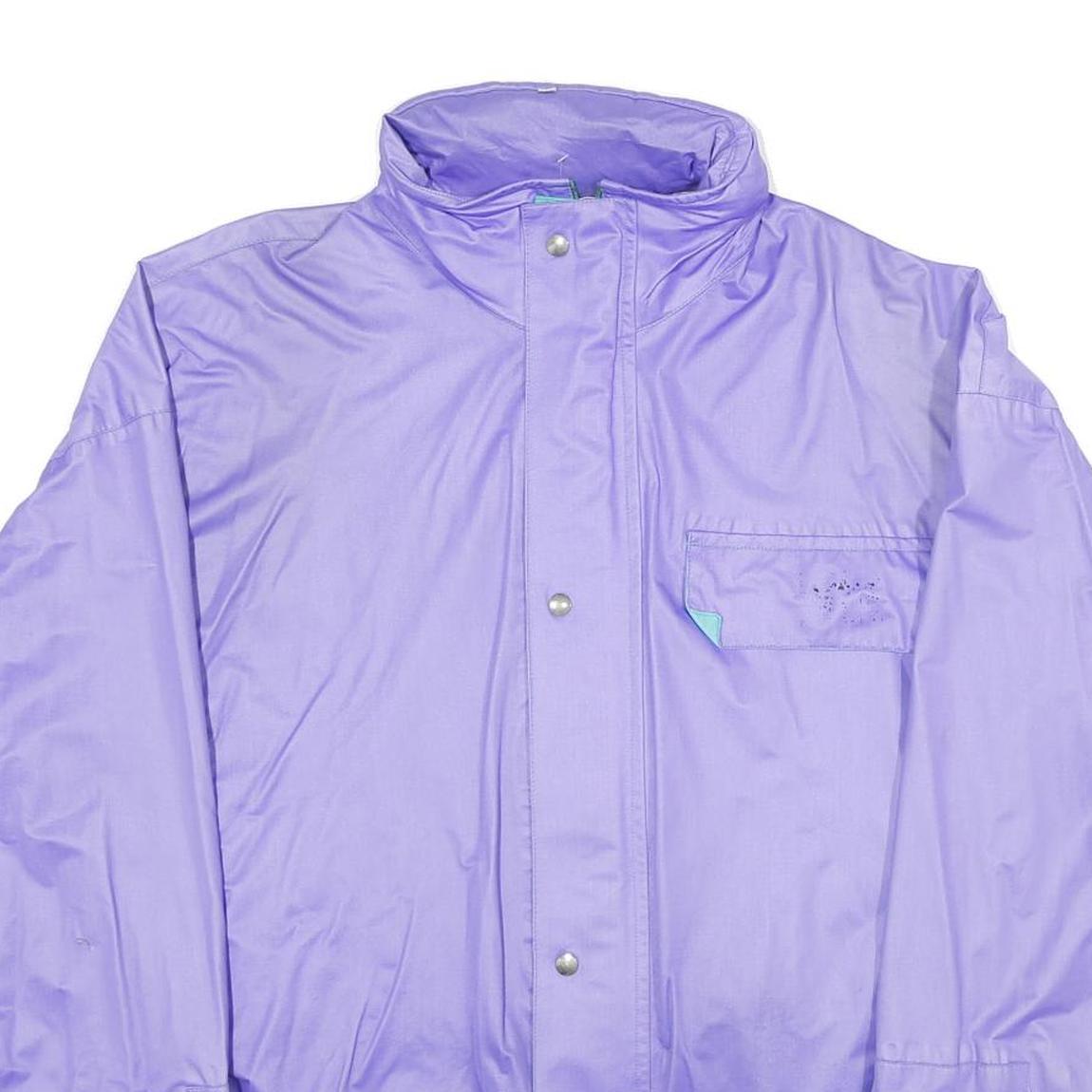 Mens Purple Nylon Zip Jacket L Outerwear Regular Fit Lightweight Pocketed