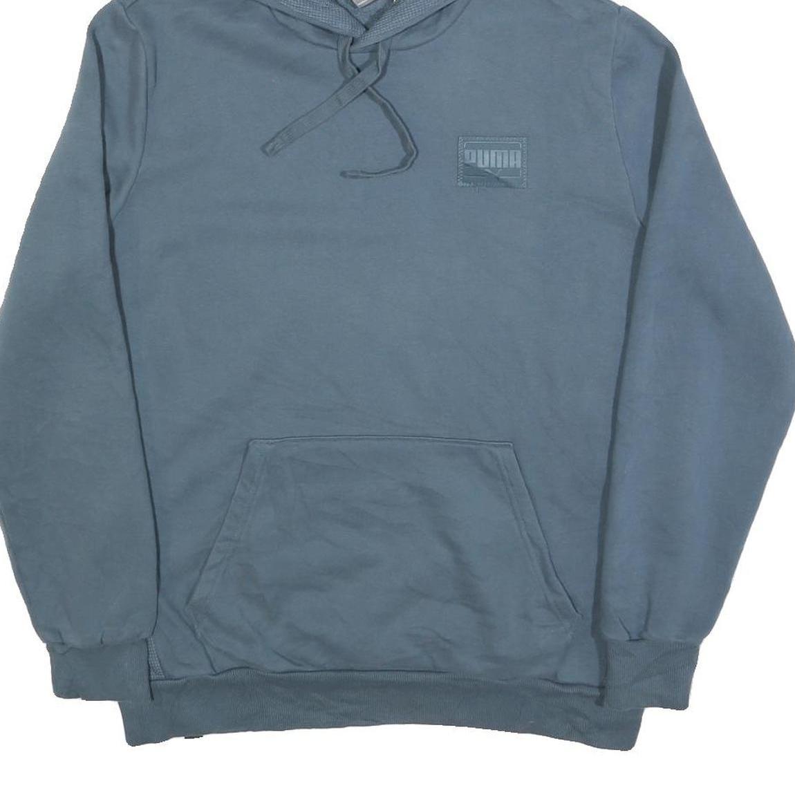 PUMA Mens Blue Hoodie M Cotton Blend Pullover Casual Sportswear