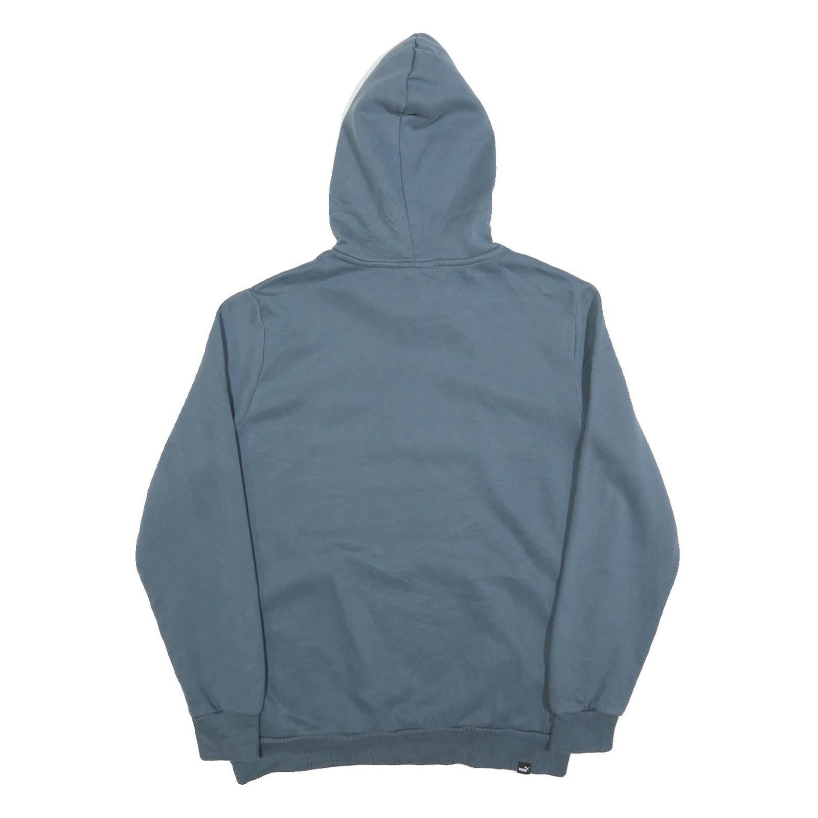 PUMA Mens Blue Hoodie M Cotton Blend Pullover Casual Sportswear