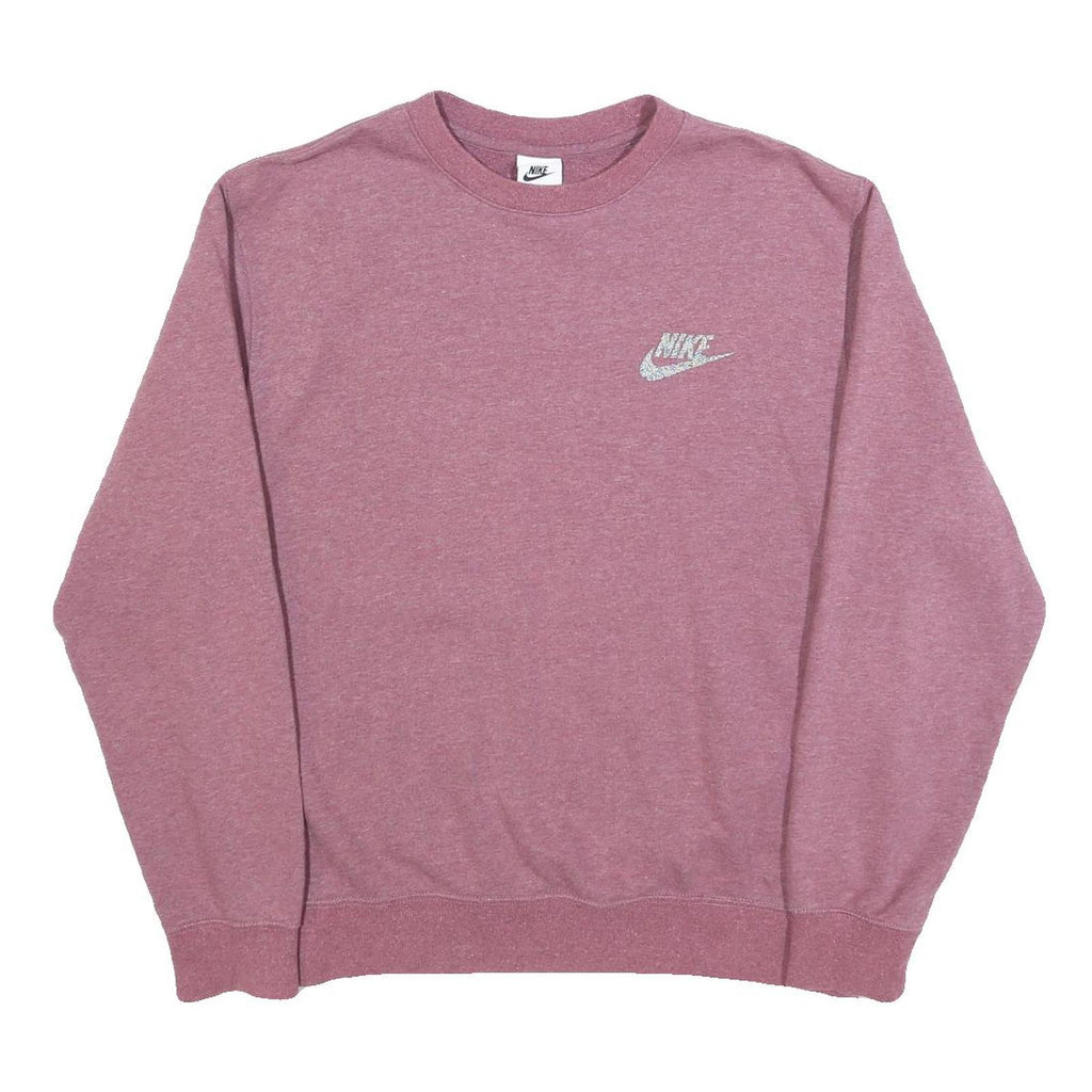 NIKE Mens Pink Crew Neck M Sweatshirt Cotton Pullover Casual Logo