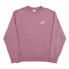 NIKE Mens Pink Crew Neck M Sweatshirt Cotton Pullover Casual Logo