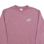 NIKE Mens Pink Crew Neck M Sweatshirt Cotton Pullover Casual Logo