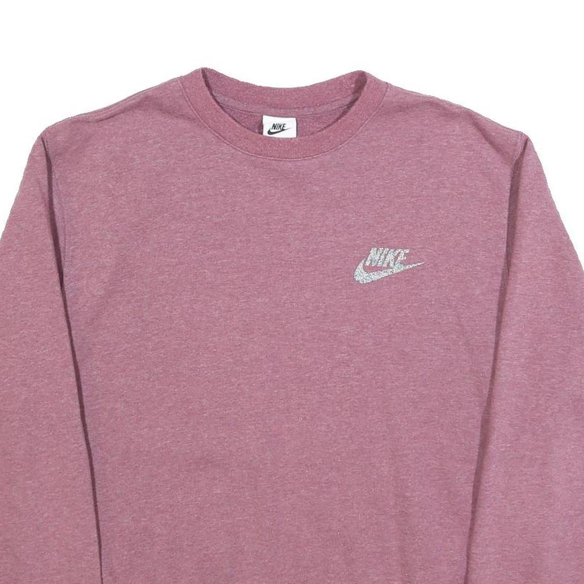 NIKE Mens Pink Crew Neck M Sweatshirt Cotton Pullover Casual Logo