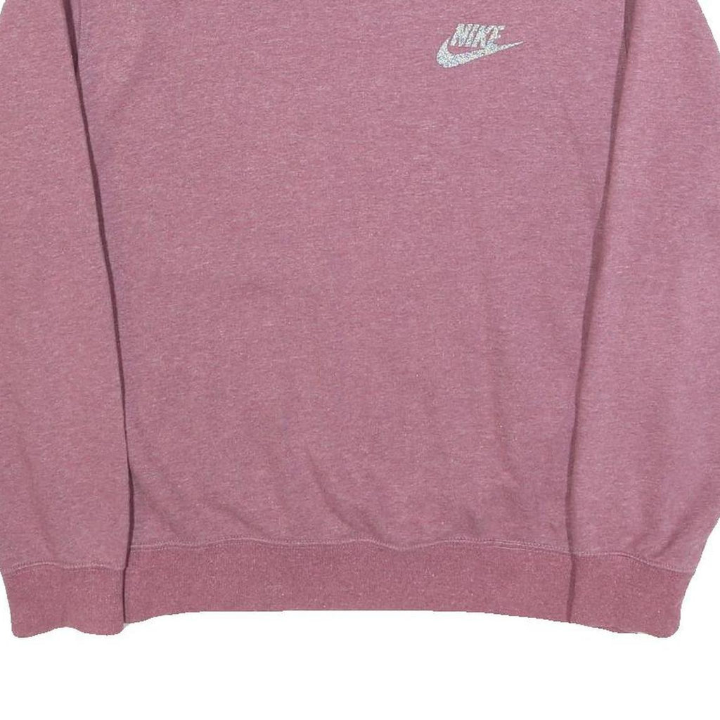 NIKE Mens Pink Crew Neck M Sweatshirt Cotton Pullover Casual Logo