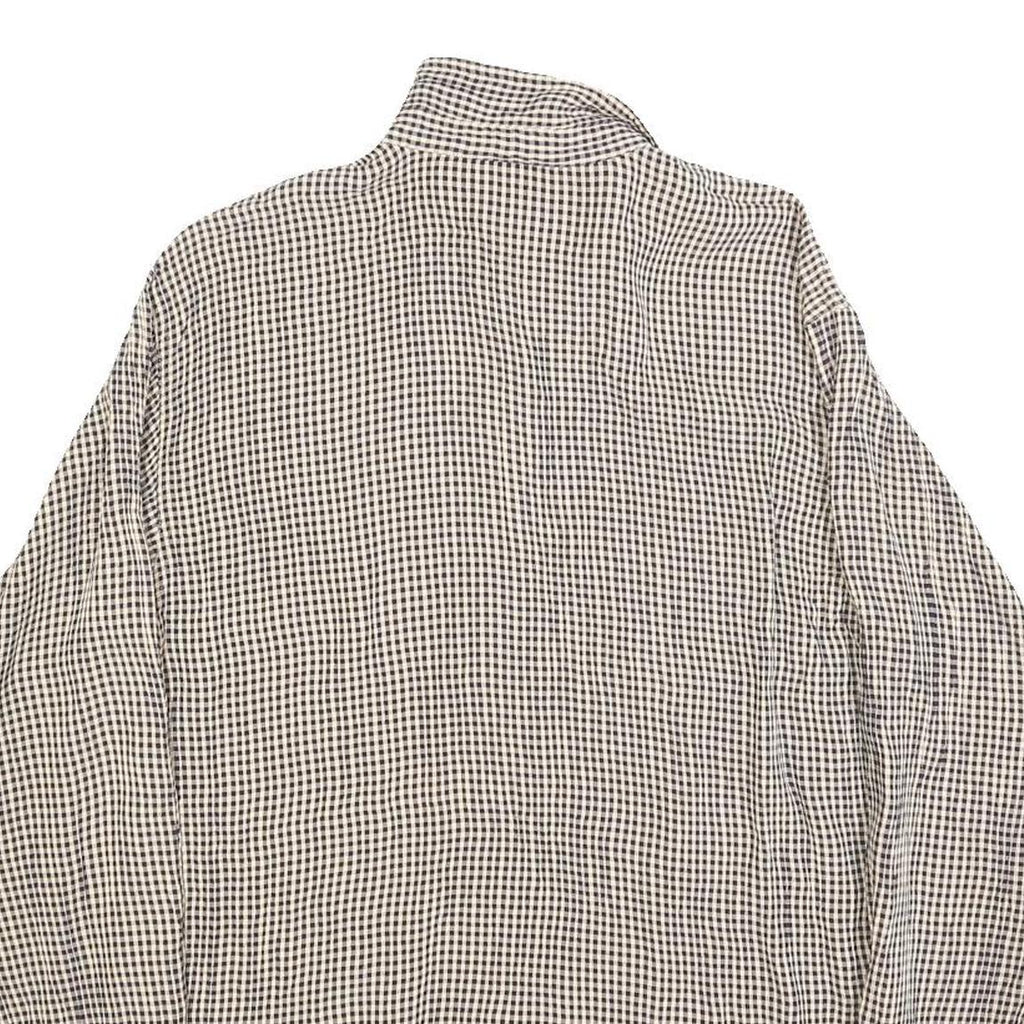 KAREN KANE Womens Black & White Checked Shirt Long Sleeve Button Neck M Casual