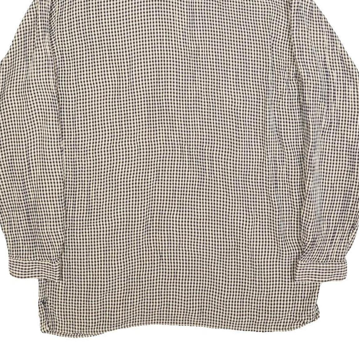 KAREN KANE Womens Black & White Checked Shirt Long Sleeve Button Neck M Casual