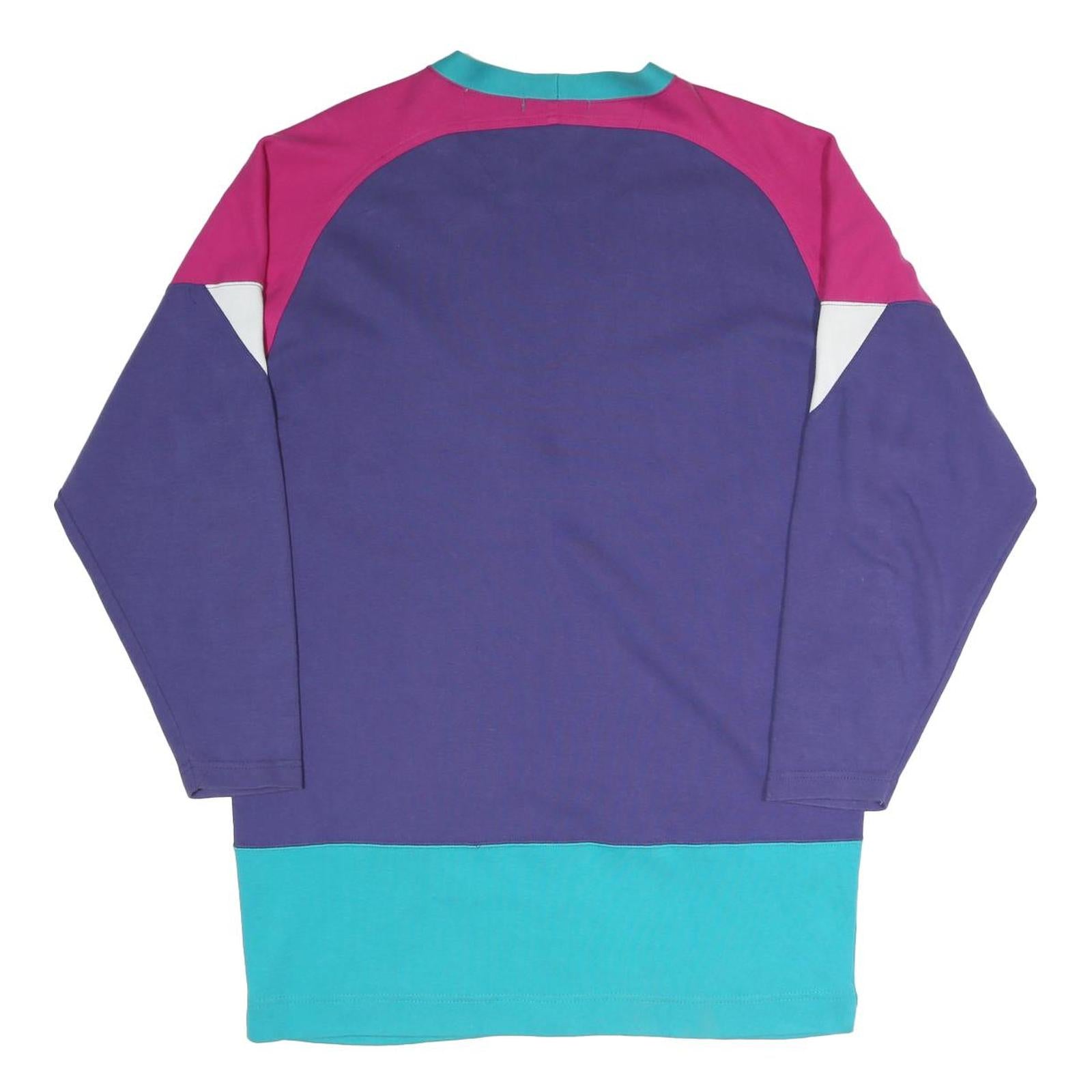 LAUREN HANSEN SPORT Womens Purple & Pink Patterned Button Up Cotton Blend Jumper