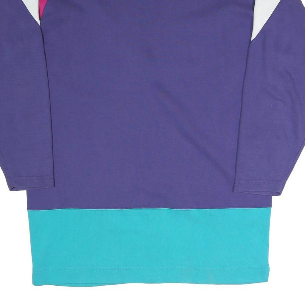 LAUREN HANSEN SPORT Womens Purple & Pink Patterned Button Up Cotton Blend Jumper