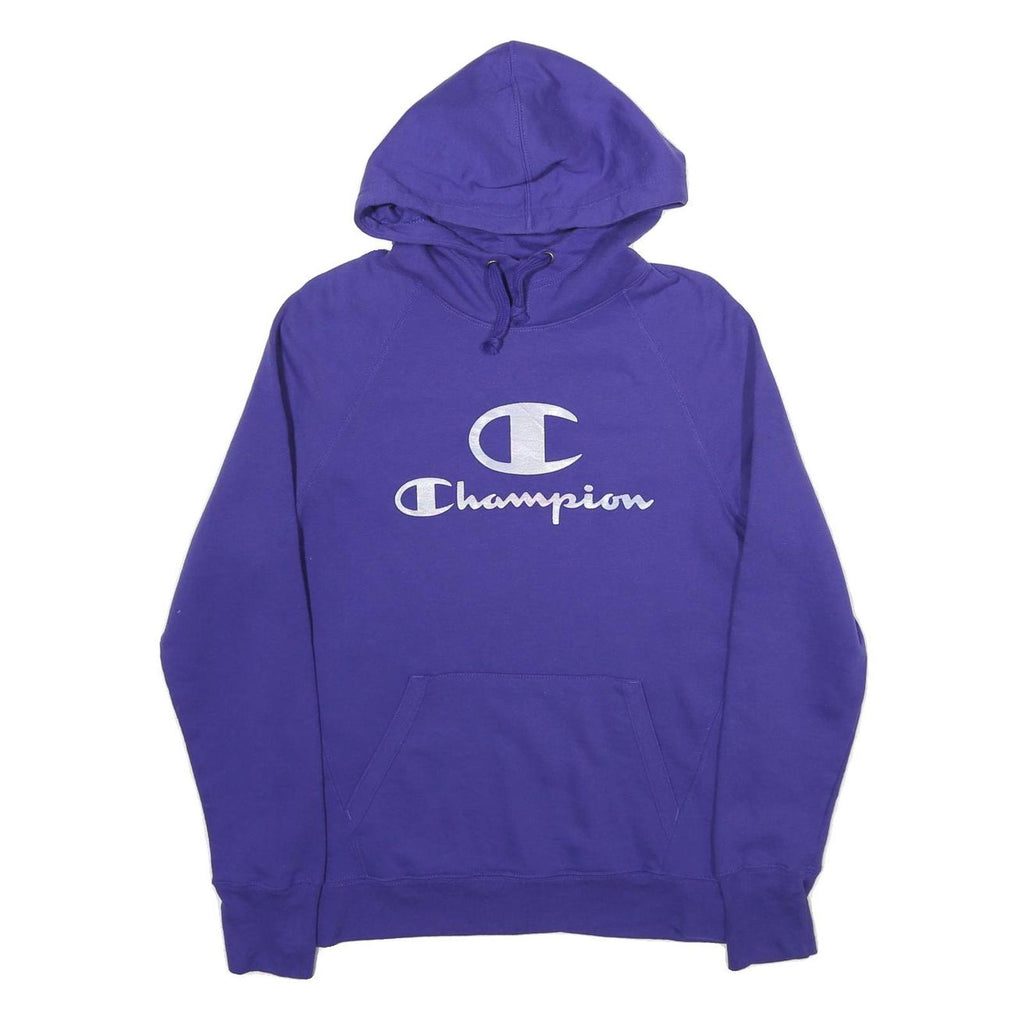 CHAMPION Womens Purple Hoodie M Classic Logo Pullover Sweatshirt