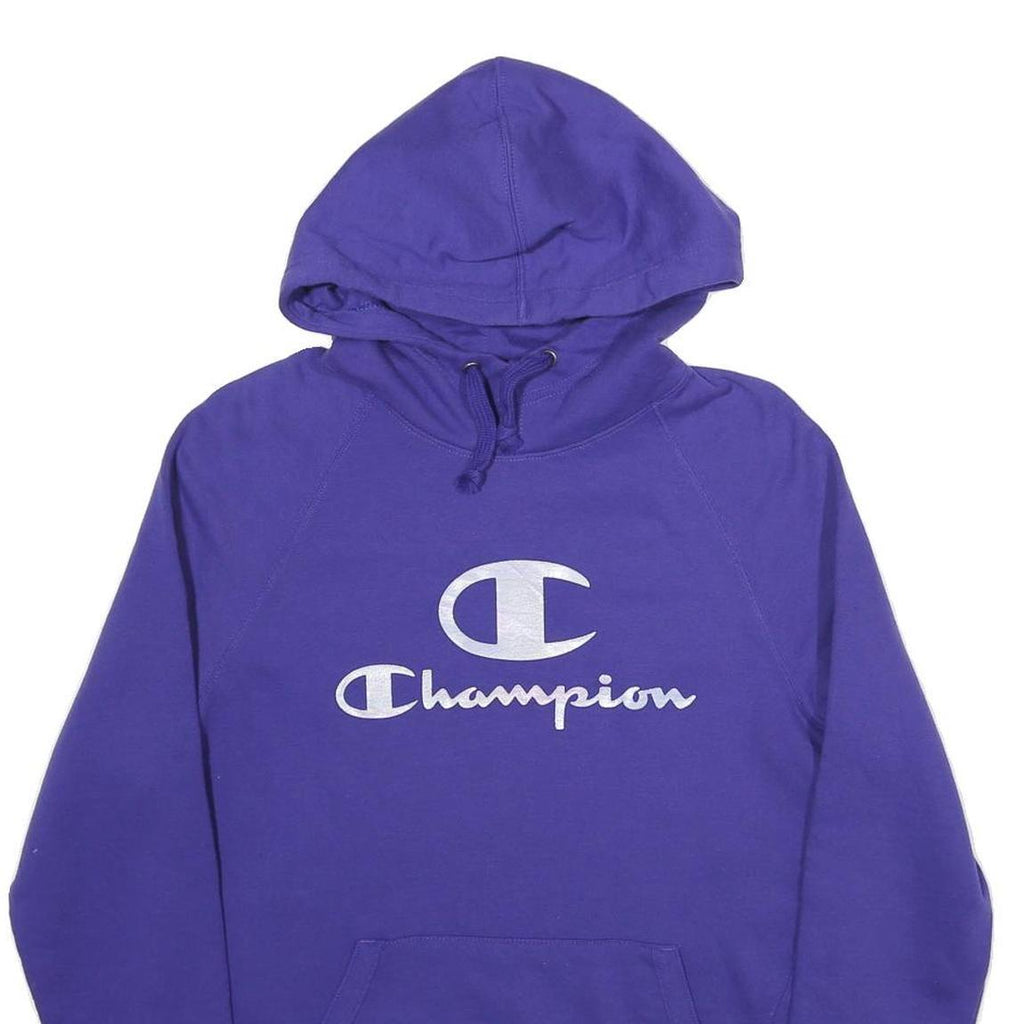 CHAMPION Womens Purple Hoodie M Classic Logo Pullover Sweatshirt