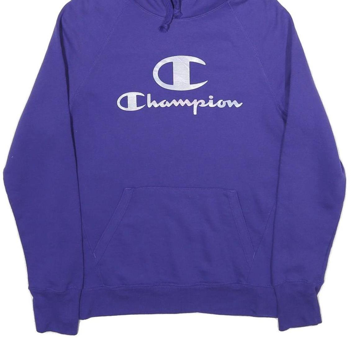 CHAMPION Womens Purple Hoodie M Classic Logo Pullover Sweatshirt