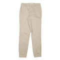 ONLY Womens Slim Beige Cotton Blend Slim Leg Trousers W26 L29 Casual Everyday