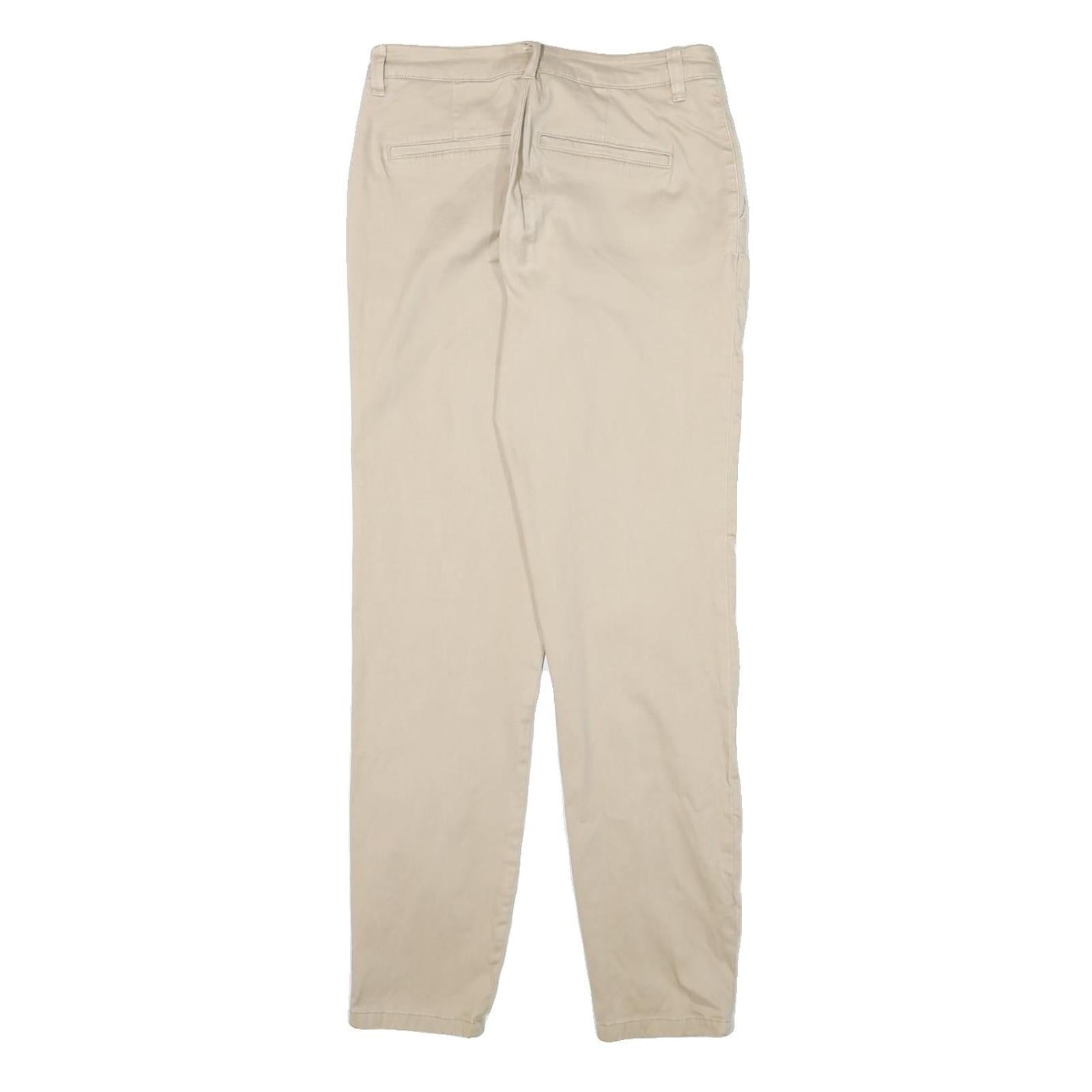 ONLY Womens Slim Beige Cotton Blend Slim Leg Trousers W26 L29 Casual Everyday