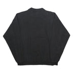 WEK Mens Black Denim Sweatshirt L Spanish Bay Embroidered Collar Pullover