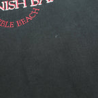 WEK Mens Black Denim Sweatshirt L Spanish Bay Embroidered Collar Pullover