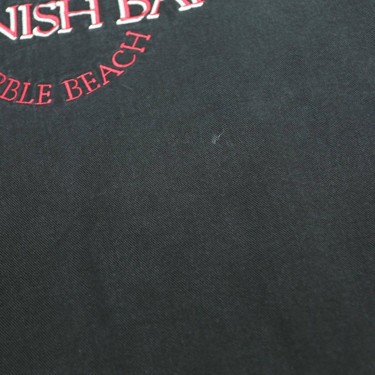 WEK Mens Black Denim Sweatshirt L Spanish Bay Embroidered Collar Pullover