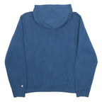 CHAMPION Womens Blue Pullover Hoodie M Cotton Blend Relaxed Fit ¼ Zip Drawstring