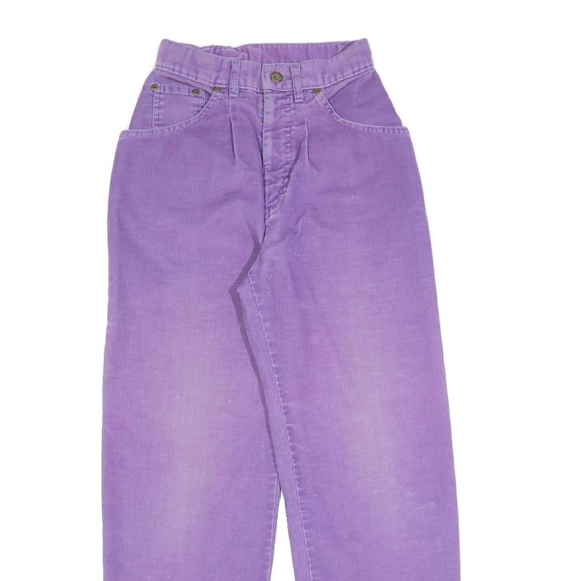 LEE Womens Cotton Blend Purple Relaxed Straight Trousers W22 L28 Casual Comfort