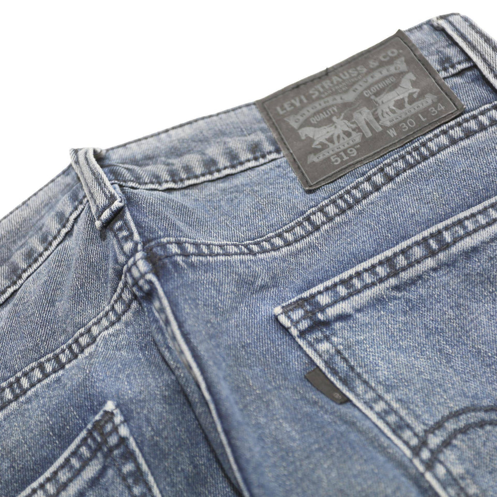 LEVI'S 519 Mens Jeans Blue Slim Skinny Denim Medium W30 L34 Classic Zip Pocket