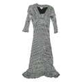 KAREN MILLEN Womens Black & White Fit & Flare Woven Striped Midi Dress XS