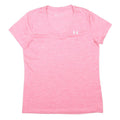 UNDER ARMOUR Womens Pink Heather Performance T-Shirt M Short Sleeve V-Neck