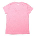 UNDER ARMOUR Womens Pink Heather Performance T-Shirt M Short Sleeve V-Neck
