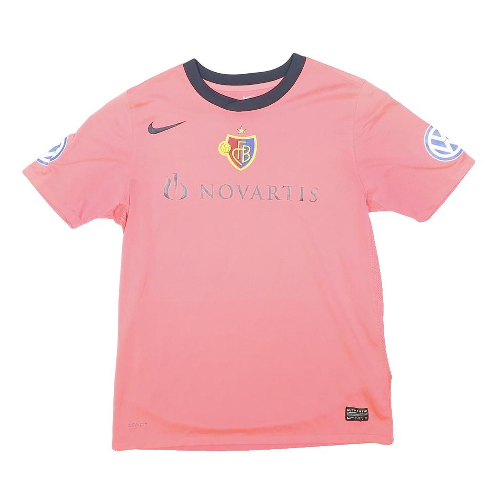 NIKE Boys Pink FC Basel 1893 Football Shirt XL Short Sleeve Crew Neck Sports