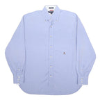 TOMMY HILFIGER Mens Blue Shirt M Button-Down Collar Cotton Midweight Casual Long