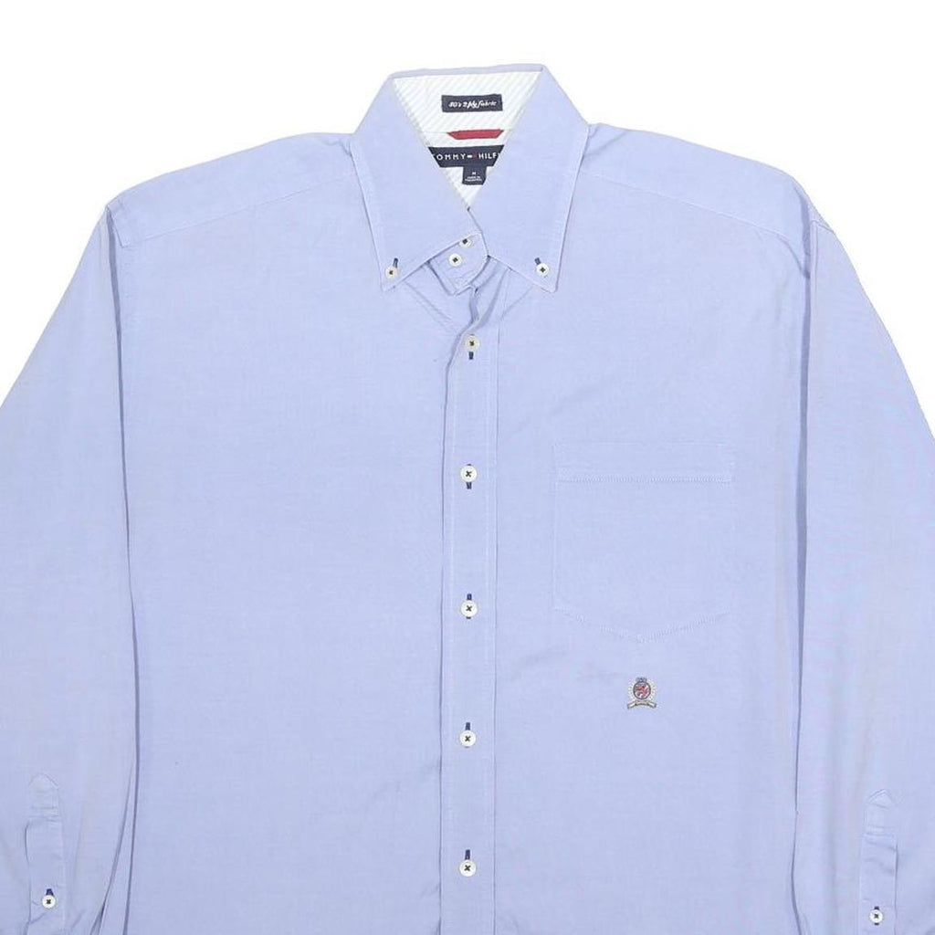 TOMMY HILFIGER Mens Blue Shirt M Button-Down Collar Cotton Midweight Casual Long