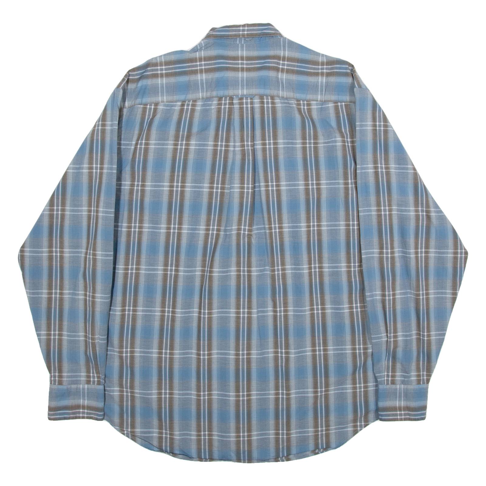 NAUTICA Mens Shirt Blue Check Long Sleeve L