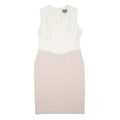 PHASE EIGHT Womens Cream & Pink Sleeveless V-Neck Pencil Polyester Blend Dress