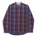 TOMMY HILFIGER Mens Red & Blue Checked Shirt L Button-Down Collar Long Sleeve