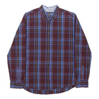TOMMY HILFIGER Mens Red & Blue Checked Shirt L Button-Down Collar Long Sleeve