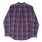 TOMMY HILFIGER Mens Red & Blue Checked Shirt L Button-Down Collar Long Sleeve