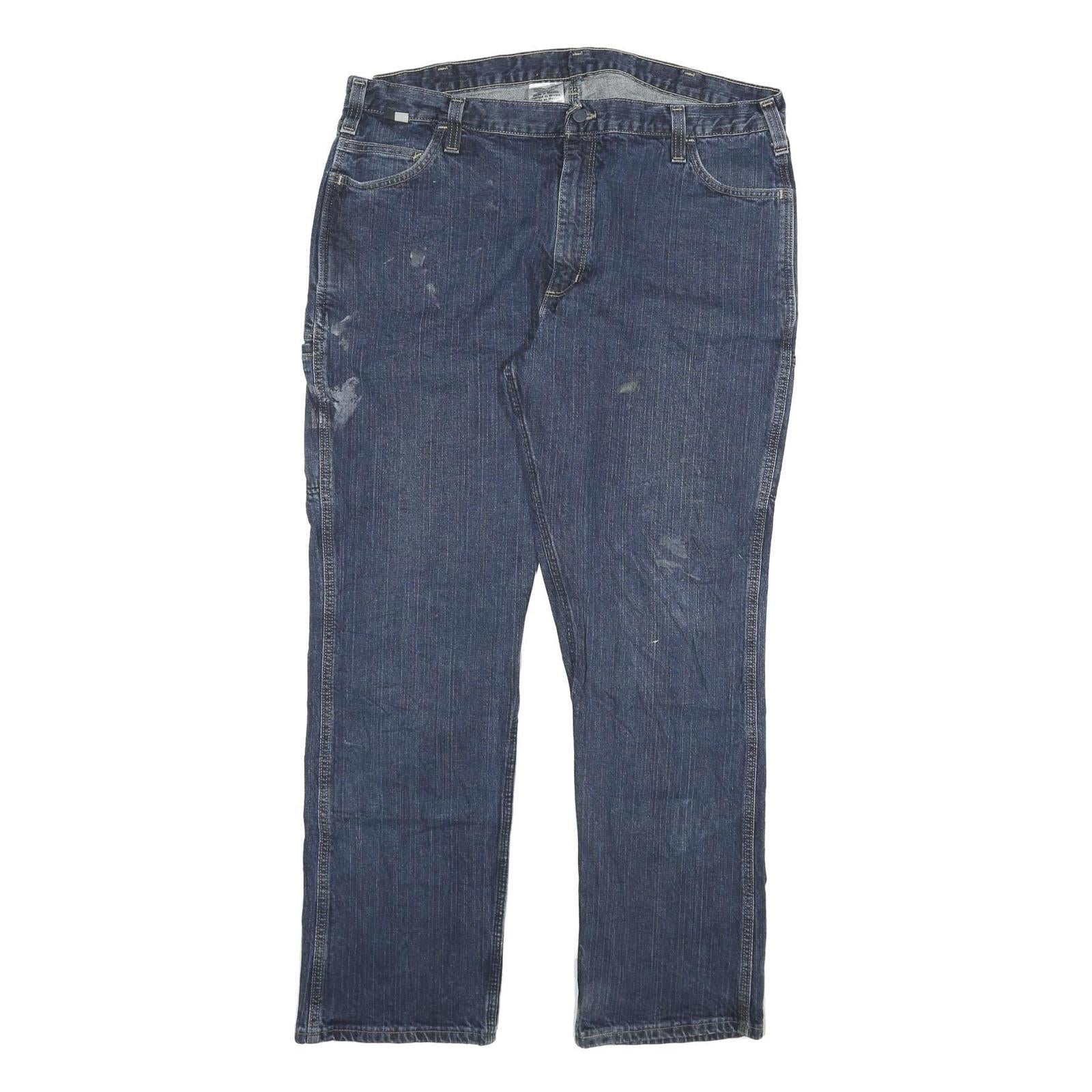 CARHARTT Mens Jeans Blue Regular Straight Denim Medium W42 L32 Workwear Zip
