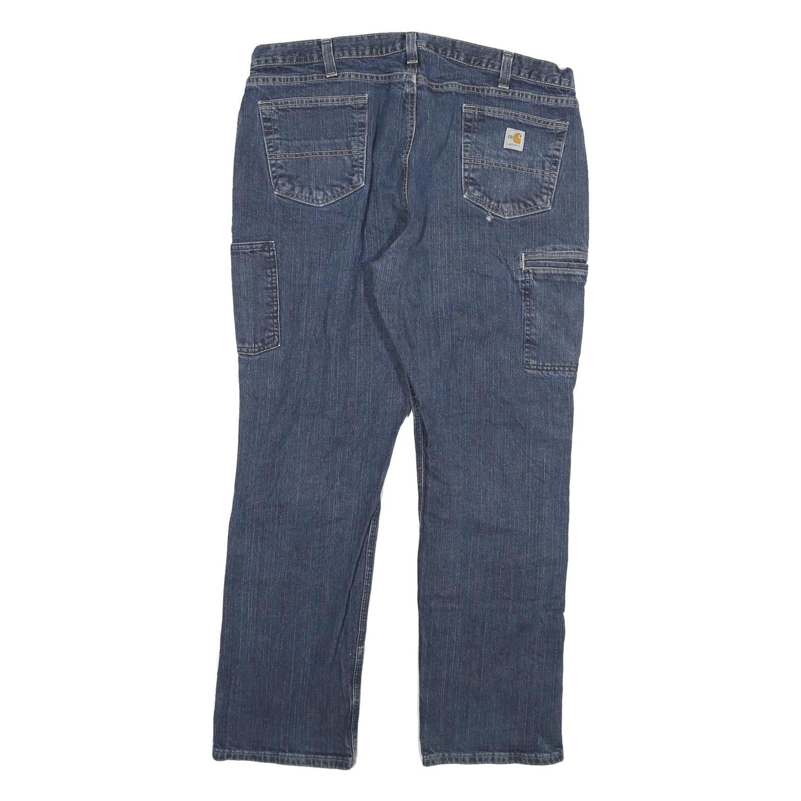 CARHARTT Mens Jeans Blue Regular Straight Denim Medium W42 L32 Workwear Zip